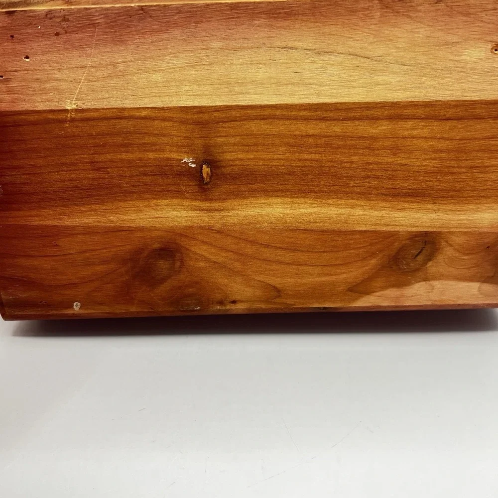 Vintage Miniature LANE Cedar Chest With Key Wood Jewelry Box 9x5x3.25